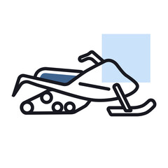 Snowmobile flat vector icon design isolated