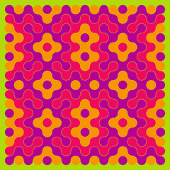 Multicolor truchet tiling connections illustration