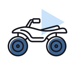 ATV rider, Quad bike flat vector isolated icon