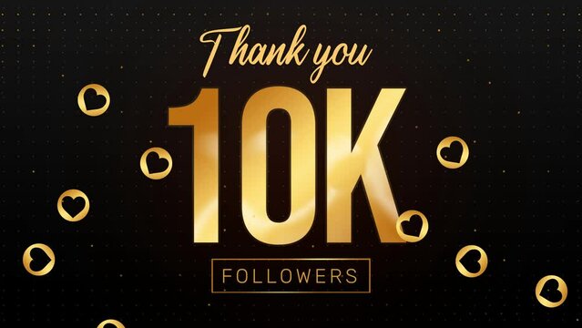 Ten thousand followers celebration animation backdrop. Thanking followers animation background