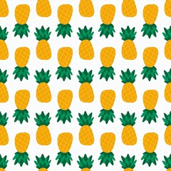 Summer fruit seamless cartoon pineapples pattern for fabrics and textiles and packaging and wrapping paper and notebooks