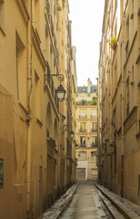 Narrow street in downtown in Paris, France	