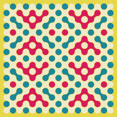 Multicolor truchet tiling connections illustration