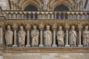 Fototapeta na wymiar Fragmet of Cathedral of Notre-Dame de Paris in Paris, France