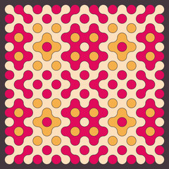 Multicolor truchet tiling connections illustration