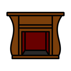 Fireplace With Doors Icon