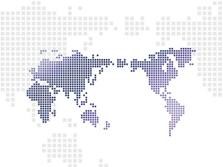 Fototapeta premium ドットのシンプルな世界地図