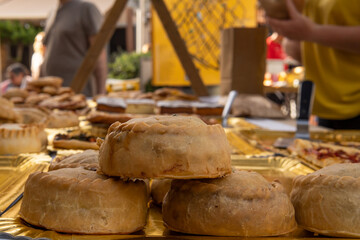Close-up of pastries called panades