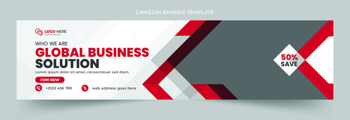 Business solution linkedin banner template
