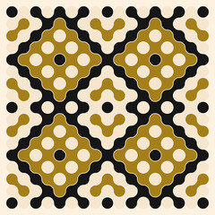 Multicolor truchet tiling connections illustration