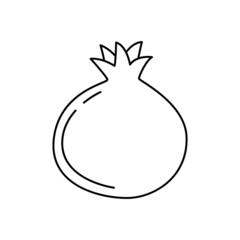 Pomegranate fruit icon in line style icon, isolated on white background