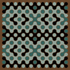 Multicolor truchet tiling connections illustration