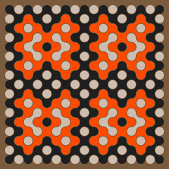 Multicolor truchet tiling connections illustration