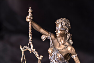 Obraz premium The Statue of Justice - lady justice or Iustitia Justitia the Roman goddess of Justice.