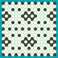 Multicolor truchet tiling connections illustration