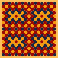 Multicolor truchet tiling connections illustration