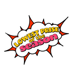 Label lowest price of the season