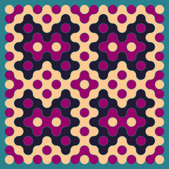 Multicolor truchet tiling connections illustration