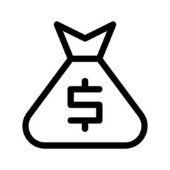 money bag icon or logo isolated sign symbol vector illustration - high quality black style vector icons
