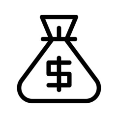 money bag icon or logo isolated sign symbol vector illustration - high quality black style vector icons
