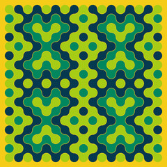 Multicolor truchet tiling connections illustration