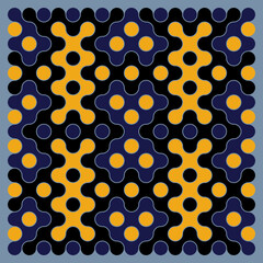 Multicolor truchet tiling connections illustration