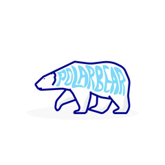 simple abstract illustration logo writing forming a polar bear