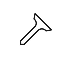 Single line icon of nail on isolated white background. High quality editable stroke for mobile apps, web design, websites, online shops etc.