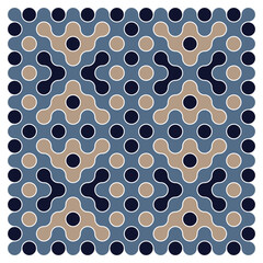 Multicolor truchet tiling connections illustration