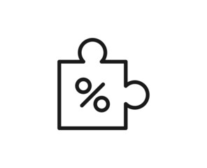 Line puzzle icon isolated on white background. Outline symbol for website design, mobile application, ui. Puzzle pictogram. Vector illustration, editorial stroсk.