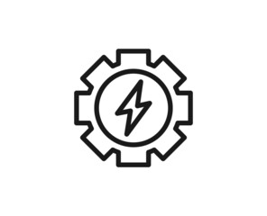 Gear icon concept. Modern outline high quality illustration for banners, flyers and web sites. Editable stroke in trendy flat style. Line icon of repir