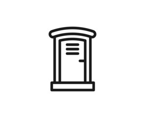 Public toilet premium line icon. Simple high quality pictogram. Modern outline style icons. Stroke vector illustration on a white background.