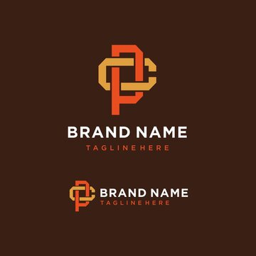 letter pc cp logo design