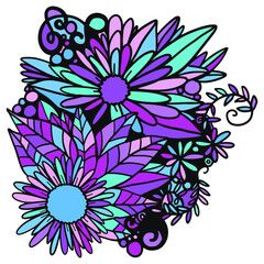 Doodle colorful brigt libe illustration for your design