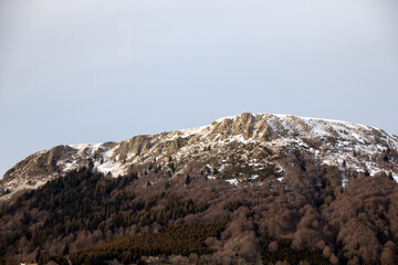 snow covered mountains in winter