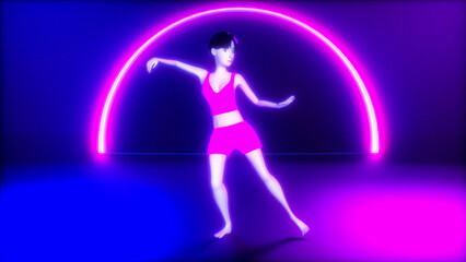 a belly dancer in action (3d rendering)