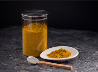 Heap of curry powder indian kitchen