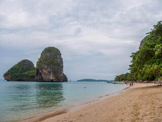 Beautiful nature scenic landscape famous landmark beach. Travel adventure Thailand