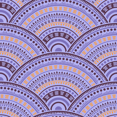 Ethnic circle shapes seamless geometric pattern.