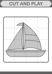 Cut and play with Sailboat