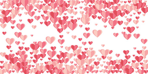 Paper cut sweet heart symbols romantic vector background. Mother's Day gift decor. Poster backdrop.