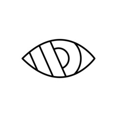 Blind people vector thin line icon. No or low vision sign in black. No looking. Trendy flat, outline symbol used for: infographic, white, logo, mobile, app, banner, web design, dev, ui ux, gui. EPS 10