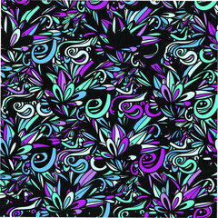 Seamless bright colorful wavy doodle background for your design