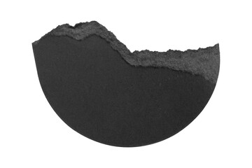 Black ripped paper torn edges strips isolated on white background