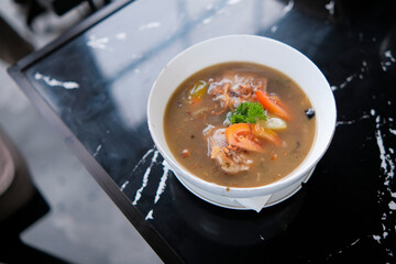 Indonesian grilled rib soup
