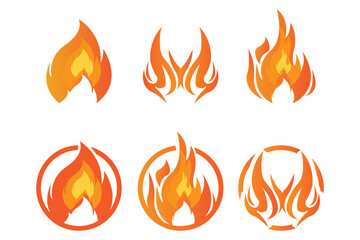 simple and cool fire icon vector logo