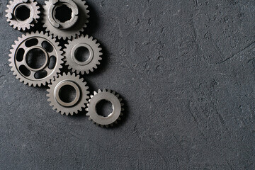 cogwheel gears mechanism. industrial machinery.