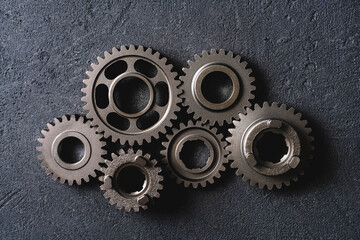 cogwheel gears mechanism. industrial machinery.