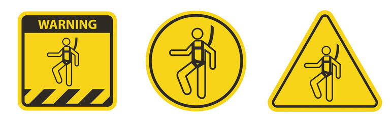 Symbol Wear Safety Harness Sign Isolate On White Background,Vector Illustration EPS.10