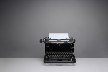 Old vintage typewriter isolated with copy space